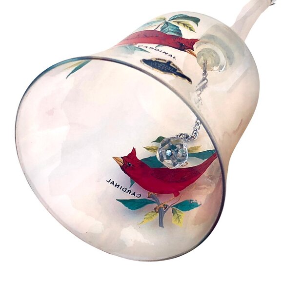 West Virginia Glass Vintage Bell with Ringer Cardinal Birds Sticker - Picture 12 of 15